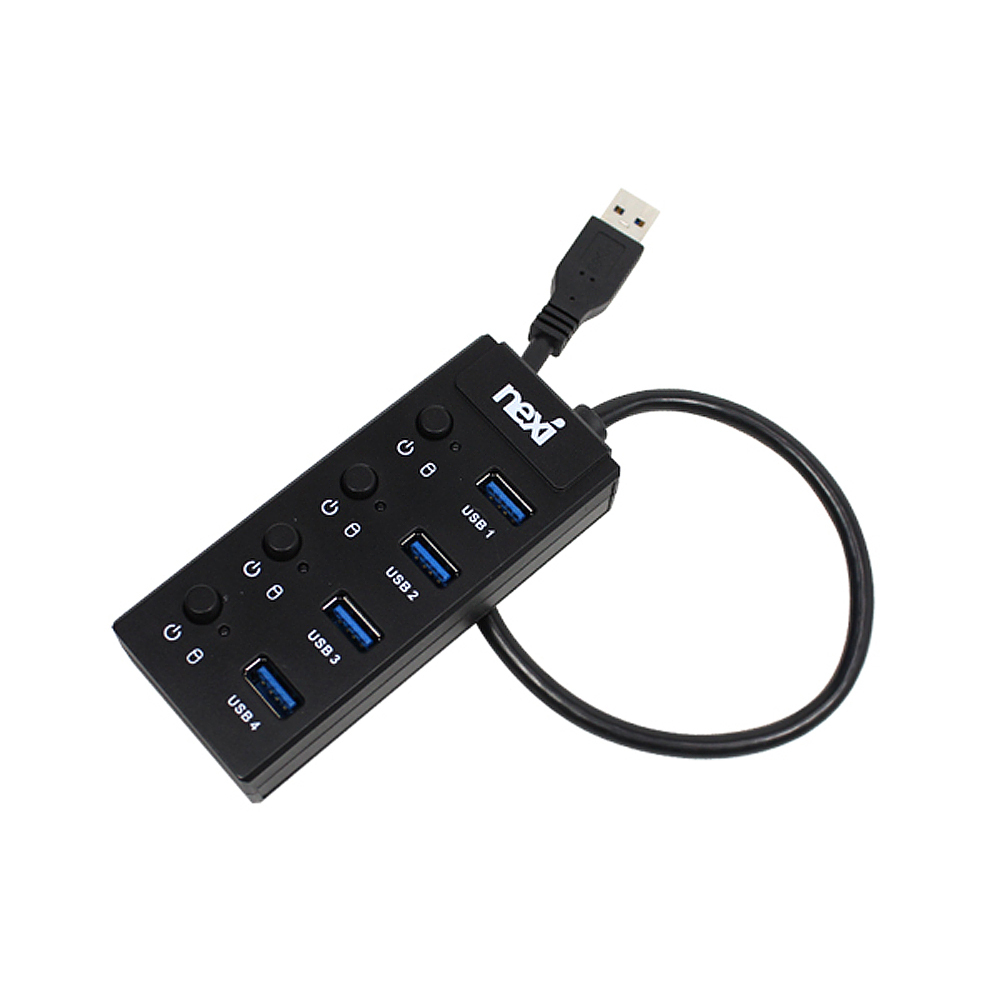 NX353 USB 3.0 4포트 무전원 허브 블랙 (NX-USB353)