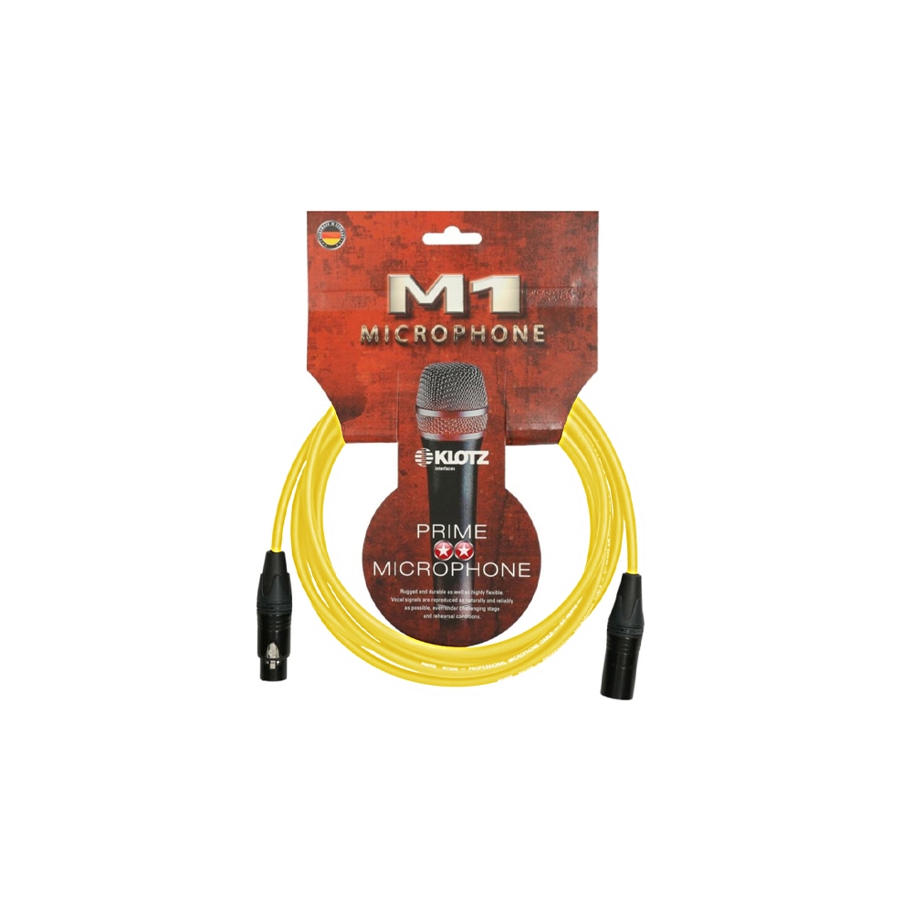 KLOTZ M1 PRIME 클로츠 (XLR:XLR, Neutrik 커넥터) 옐로우 / 마이크 케이블