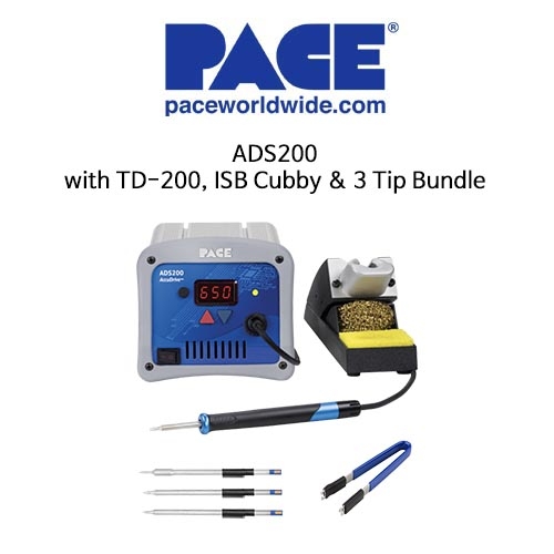 PACE 페이스 ADS200 AccuDrive Soldering Station with TD-200, ISB Cubby & 3 Tip Bundle 8007-0594